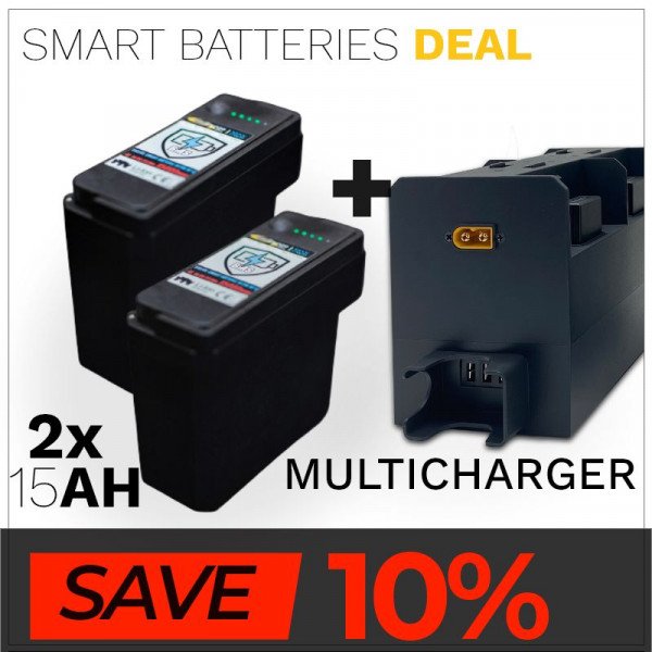 BlackWeek SmartPWR Advanced 2x 15AH Batterie + Smart Multicharger