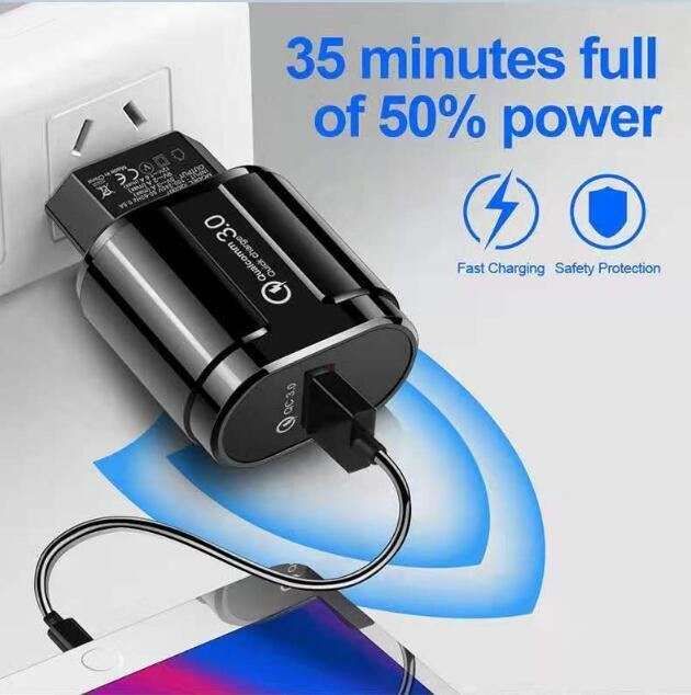 Order Powerology Dual Port Ultra-Compact Quick Wall Charger USB-A 18W