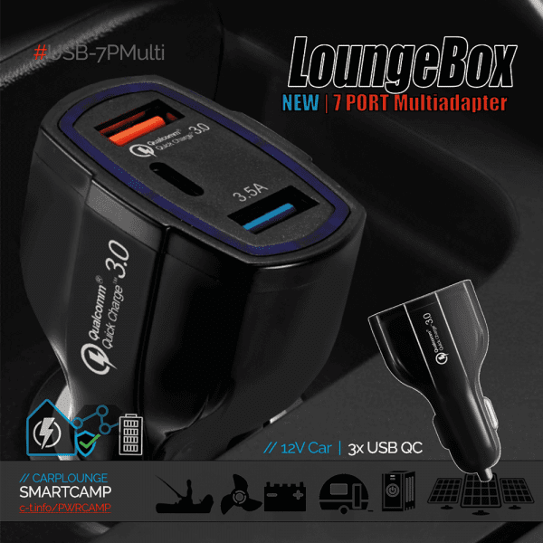 3 Ports 12V Car USB QC 3.0 Charger