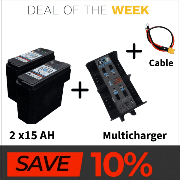 Deal of the Week| SmartPWR Battery Set 2x 15AH Batterie + Smart Multicharger + Cable