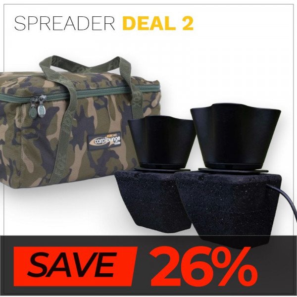 BlackWeek BAITSPREADER DEAL 2 | 2 xSpreader + 4 Funnels + FOX CAMOLITE SAVE 102.-