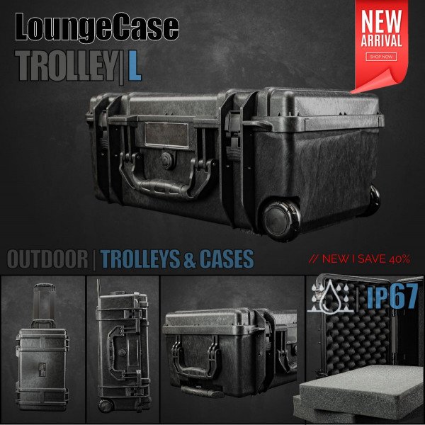 LoungeCase Trolley L | Black | 55x35x24cm | incl. Foam
